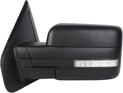 مرايا السحب مناسبة لـ 2004-2014 لسيارة Ford for F-150 Series Truck Pickup الجانب الأيسر والجانب الأيمن مجموعة مرايا السحب من المرايا التي يتم تعديلها بالطاقة وإشارة الانعطاف الساخنة وغطاء أسود in Kuwait