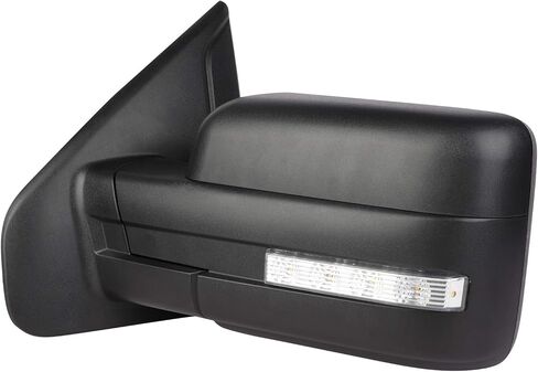 مرايا السحب مناسبة لـ 2004-2014 لسيارة Ford for F-150 Series Truck Pickup الجانب الأيسر والجانب الأيمن مجموعة مرايا السحب من المرايا التي يتم تعديلها بالطاقة وإشارة الانعطاف الساخنة وغطاء أسود in Kuwait