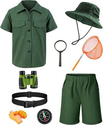 Kids Explorer Adventurer Costume Boys Girls Outdoor Kit Safari Camping Jungle Seeker Trailblazer Cosplay in Saudi Arabia