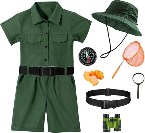 Kids Explorer Adventurer Costume Boys Girls Outdoor Kit Safari Camping Jungle Seeker Trailblazer Cosplay in Saudi Arabia