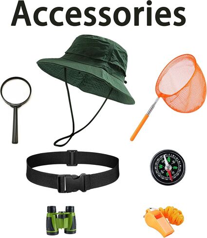 Kids Explorer Adventurer Costume Boys Girls Outdoor Kit Safari Camping Jungle Seeker Trailblazer Cosplay in Saudi Arabia