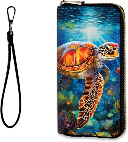 محفظة نسائية، محفظة معصم RFID للنساء، محفظة للسيدات لطيفة، محفظة كبيرة لبطاقة الائتمان، محافظ جلدية لحمل البطاقات مع سحاب وحامل هاتف، Cool Wolf Dream Starry in Kuwait