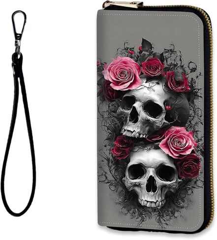 Womens Wallet, RFID Wristlet Wallet for Women, Cute Ladies Purse, Large Credit Card Clutch Purse, Leather Card Holder Wallets with Zipper & Phone Holder,Cool Wolf Dream Starry in Saudi Arabia
