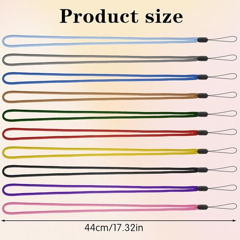 10 Pcs Thin Lanyard String Solid Color Neck Lanyard with String Loop 17.32 Inch Long Thin Neck Straps Thread Rope Lanyards for Pens, Phones, Keys, Cards, Whistles, ID Badges, and More in Saudi Arabia