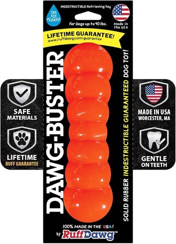 لعبة مضغ للكلاب من Ruff Dawg Dawg-Buster مقاس 8 بوصات، ألوان متنوعة، مصنوعة في الولايات المتحدة الأمريكية، تطفو، من المطاط الصلب in Kuwait