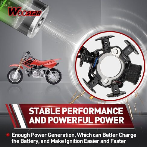 WOOSTAR 6 لفائف 2 سلك مغناطيسي الجزء الثابت لاستبدال 1988-1989 1991-1999 Z50R 2000-2003 XR50R 2004-2009 2012-2024 CRF50F 2004-2009 2011-2012 CRF70F 1997-2003 XR70R OEM 31120-GW8-671 31120-GW8-672 in Saudi Arabia