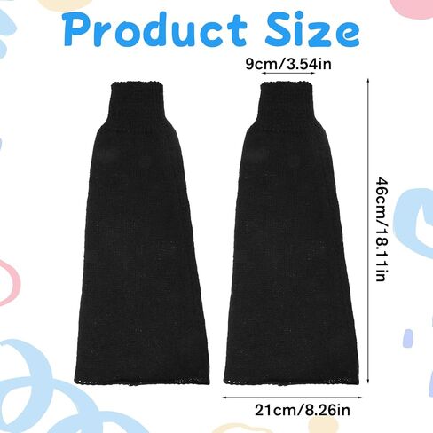 TIESOME 1 Pair Goth Leg Warmers, Wide Black Fuzzy Knit Leg Warmers for Women, Soft Stretchy Fall Winter Accessories, Harajuku Cutecore Gothic Fashion in Saudi Arabia