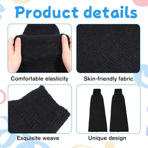 TIESOME 1 Pair Goth Leg Warmers, Wide Black Fuzzy Knit Leg Warmers for Women, Soft Stretchy Fall Winter Accessories, Harajuku Cutecore Gothic Fashion in Saudi Arabia