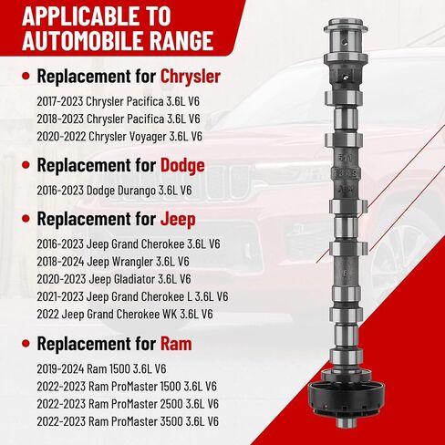 Right Exhaust Camshaft 5048030AD for 2016-2024 Dodge Ram Jeep Grand Cherokee 3.6L V6 Enhanced Durability Direct Replacement in Saudi Arabia