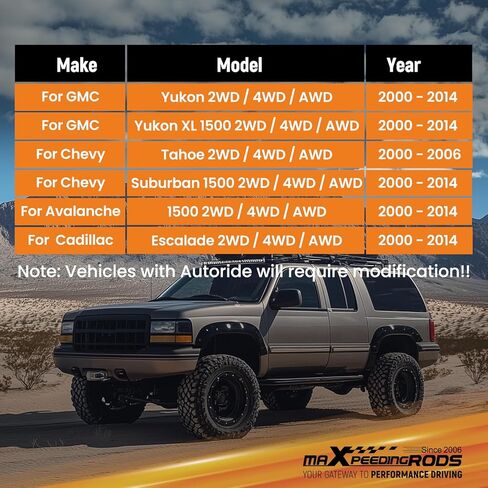 maXpeedingrods 5-6" Trailing Arm Relocation Brackets w/End Links for GM SUV 2000-2014, for Chevy Tahoe/Suburban/Avalanche 1500, for GMC Yukon/Yukon XL 1500, Drop Kit in Saudi Arabia