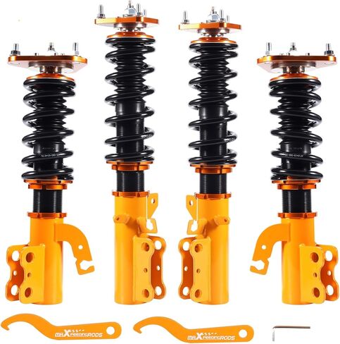 maXpeedingrods Coilover for Toyota Celica 1989-1999 FWD, 24 Levels Damping Adjustable Coilovers Suspension Kit Strut, Height Adjustable Shock Absorber Struts Lowering Kits Gold in Saudi Arabia