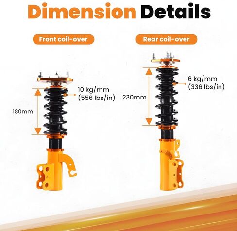 maXpeedingrods Coilover for Toyota Celica 1989-1999 FWD, 24 Levels Damping Adjustable Coilovers Suspension Kit Strut, Height Adjustable Shock Absorber Struts Lowering Kits Gold in Saudi Arabia