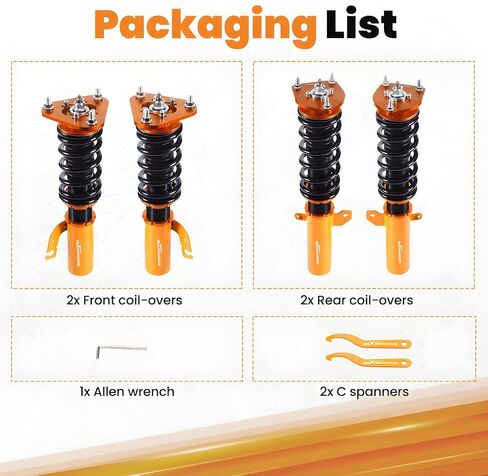 maXpeedingrods Coilover for Toyota Celica 1989-1999 FWD, 24 Levels Damping Adjustable Coilovers Suspension Kit Strut, Height Adjustable Shock Absorber Struts Lowering Kits Gold in Saudi Arabia