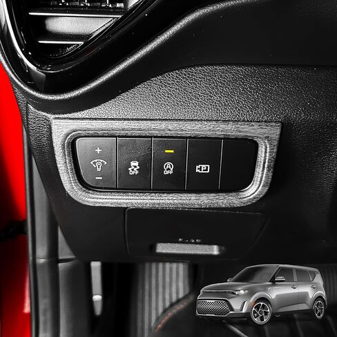 Headlight Adjustment Switch Button Cover Trim,Front lamp Adjusting Part Cover Compatible with Kia Soul 2020-2025 Accessories (Glossy Red Style) in Saudi Arabia