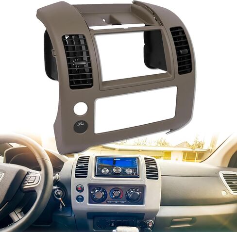 لوحة وحدة تحكم مركزية مناسبة لسيارة Nissan Frontier 2005-2020 لوحة العدادات ذات إطار عنقودي 68259ZP16A، بيج in Kuwait