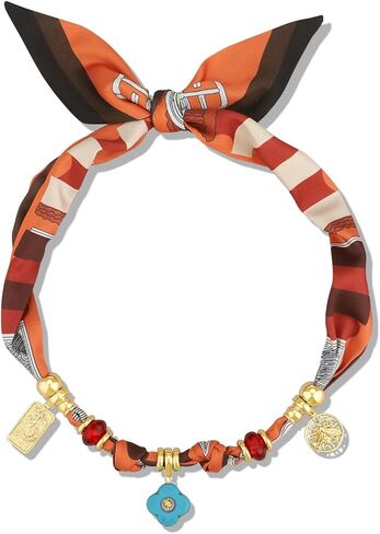 Scarf Necklace with Charm-NE-D in Kuwait