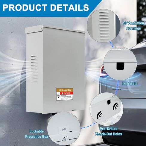Outdoor EV Charger Enclosure, Wall Charger Cover for Tesla, EV Electric Vehicle Car Charger Cover with Lock, Indoor ＆ Outdoor (Charger Box) in Saudi Arabia
