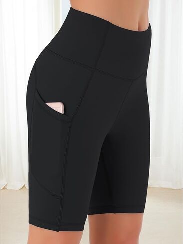 Running Shorts for Women with Pockets - High Waisted Gym Athletic Biker Shorts Workout Activewear in Saudi Arabia