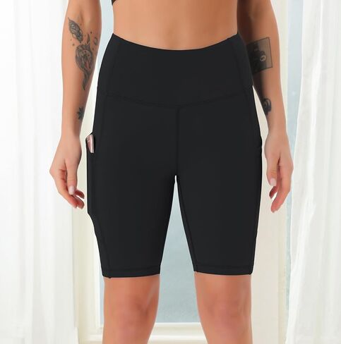 Running Shorts for Women with Pockets - High Waisted Gym Athletic Biker Shorts Workout Activewear in Saudi Arabia