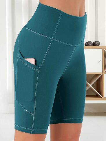 Running Shorts for Women with Pockets - High Waisted Gym Athletic Biker Shorts Workout Activewear in Saudi Arabia