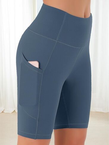 Running Shorts for Women with Pockets - High Waisted Gym Athletic Biker Shorts Workout Activewear in Saudi Arabia