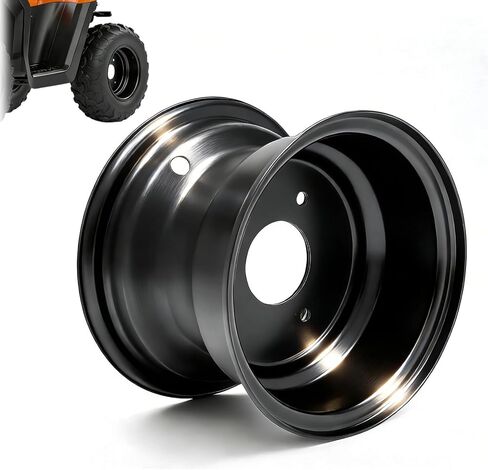 حافة عجلة 7 بوصة مع مجموعة 3 فتحات، مجموعة حافة حديدية متوافقة مع إطارات 16x8-7 مناسبة لـ 110-125CC Go-Kart، ATV، UTV (أسود) in Kuwait
