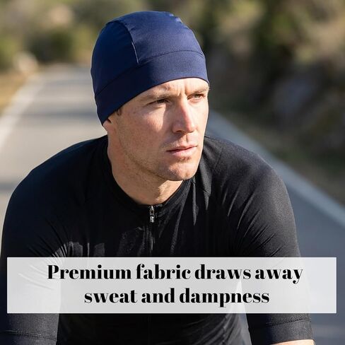 4Pcs Men Cooling Skull Caps, Helmet Liner Cycling Caps, Cycling Running Sweat Wicking Beanie for Men & Women, Multicolor Cooling Sweat Hat (Black, White, Gray, Navy Blue) in Saudi Arabia