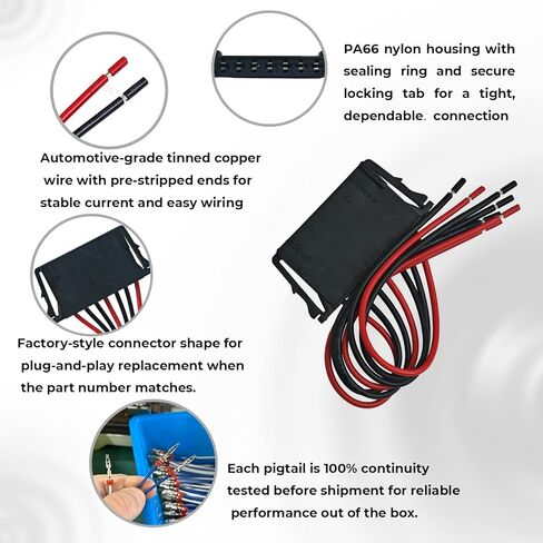 Tail Light Connector Pigtail Harness, OE A2115450328 (211 545 03 28), Compatible with Mercedes-Benz C-Class W204 C250 C300 C350 C63 2008-2014; Also fits W203/W211 Rear lamp in Saudi Arabia