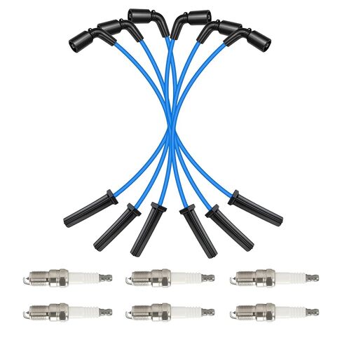 671-6064 Iridium Spark Plugs Wire Set RC-GMX086 Compatible with Pontiac Bonneville Buick Lesabre Lucerne Park Avenue Oldsmobile 88 LSS, Set of 6 in Saudi Arabia