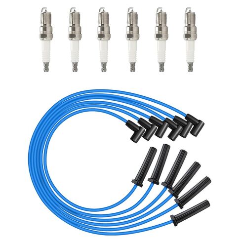 671-6064 مجموعة أسلاك شمعات الإشعال إيريديوم RC-GMX086 متوافقة مع بونتياك بونفيل بويك ليسابر لوسيرن بارك أفينيو أولدزموبيل 88 LSS، مجموعة من 6 in Kuwait