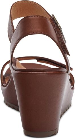Aetrex Women Andrea Quarter Strap Wedge Orthopedic Sandals - Arch Support Sandals with Adjustable Hook & Loop Closure, Leather Upper, Comfortable 2.75 Inch Heel Summer Dress Sandal in Saudi Arabia