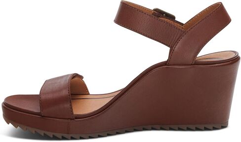 Aetrex Women Andrea Quarter Strap Wedge Orthopedic Sandals - Arch Support Sandals with Adjustable Hook & Loop Closure, Leather Upper, Comfortable 2.75 Inch Heel Summer Dress Sandal in Saudi Arabia