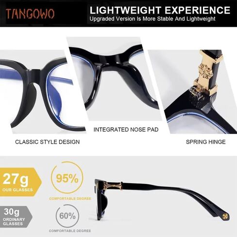 Classic Non Prescription Clear Lens Black Glasses for Women Men Thick Square Frame Eyeglasses | Thick, Non Prescription, Clear Lens in Saudi Arabia