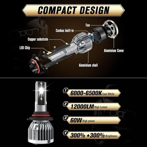 led headlight bulbs, compatible with Honda Odyssey 2011 2012 2013 2014 2015 2016 2017 2018 2019 2020, 9005 + H11 High and Low Beam Combo, Pack of 4 in Saudi Arabia