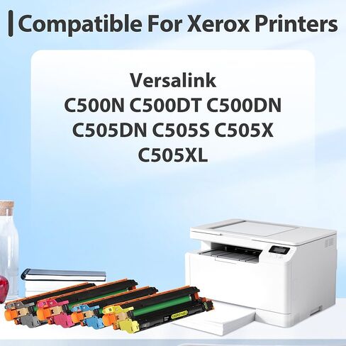 وحدة خرطوشة الطبل VersaLink C500/C505 (مع شريحة) بديلة لطابعة Xerox 108R01484 108R01481 108R01482 108R01483 لطابعة Versalink C500 C505 C500N C500DT C500DN C505DN C505S C505X C505XL (4 عبوات) in Kuwait