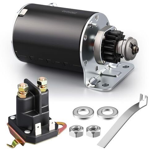 Honoson 2 Pack Steel Gear Starter 16teeth Replacement and Starter Solenoid Replacement 12v Solenoid Lawn Mower Starters Kit Compatible with 5742n 497595 and 192507 in Saudi Arabia