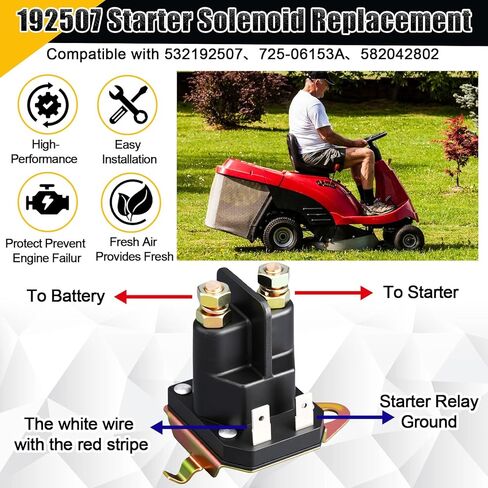 Honoson 2 Pack Steel Gear Starter 16teeth Replacement and Starter Solenoid Replacement 12v Solenoid Lawn Mower Starters Kit Compatible with 5742n 497595 and 192507 in Saudi Arabia