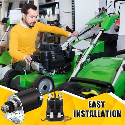 Honoson 2 Pack Steel Gear Starter 16teeth Replacement and Starter Solenoid Replacement 12v Solenoid Lawn Mower Starters Kit Compatible with 5742n 497595 and 192507 in Saudi Arabia