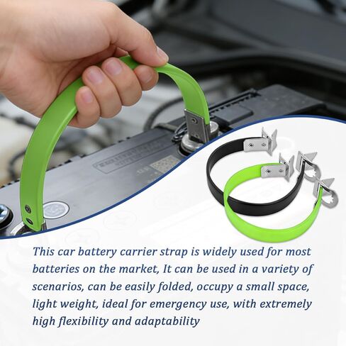 Mandark Car Battery Carrier Strap, Heavy Duty Vehicle Battery Side Lift Belt, Automotive Power Mounting Bracket Lifter Handle Accessories, Universal for SUV Automobile Truck (Green) in Saudi Arabia