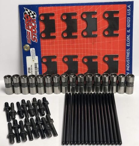 Rocker Arm Studs, Guide Plates, Lifters & Hardened Push Rods Kit (5/16" Pushrods) compatible with Chevrolet SBC 400 350 327 283 in Saudi Arabia