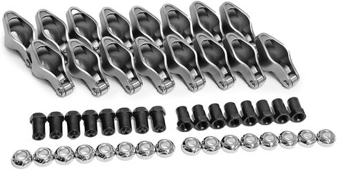 PRW Rocker Arm, Sportsman, 7/16 in Stud Mount, 1.60 Ratio, Roller Tip, Steel, compatible with Small Block Chevy, Set of 16 in Saudi Arabia