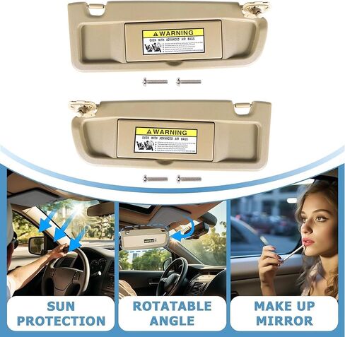 Left Driver and Right Passenger Side Sun Visor Beige Compatible with Honda Civic 2006 2007 2008 2009 2010 2011 Replaces # 83280-SNA-A01ZB 83230-SNA-A01ZB in Saudi Arabia
