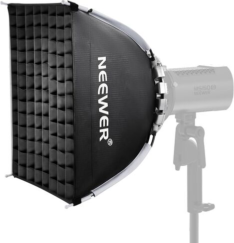 NEEWER 12 بوصة × 47 بوصة إعداد سريع لشريط مستطيل قابل للطي Softbox Bowens Mount مع الناشرون / شبكة / حقيبة قرص العسل، متوافق مع Godox Aputure 120d Video Lights Q4 Studio Flash Strobes، NS17S in Saudi Arabia