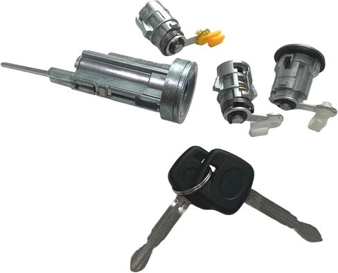 1 Set Ignition Switch Door Trunk Lock Cylinder with 2 Keys for Toyota Corolla 1987-1992 Replaces 69005-12740 6900512740 in Kuwait