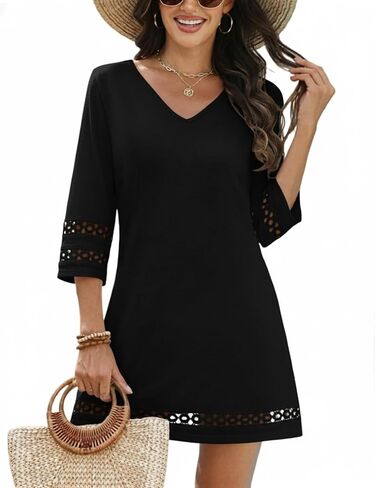 CiCiBird Swimsuit Coverup for Women Bathing Suit Cover Up Summer V Neck Beach Dress Shirts in Saudi Arabia