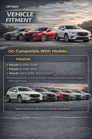 فلتر هواء المقصورة CF11811 لتدفق الهواء السلس وترشيح درجة H11، مناسب لمازدا CX5 2013-2023، مازدا 6 2014-2021، مازدا 3 2014-2018 - وسائط مركبة باللون الأزرق السماوي in Kuwait