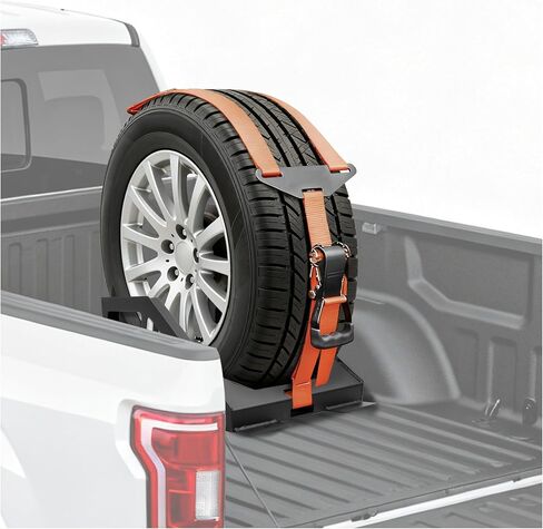 حامل الإطارات الاحتياطية القابل للتعديل على السرير متوافق مع 2004-2024 Ford F-150 GMC Sierra 1500 شيفروليه سيلفرادو 1500 تويوتا تاكوما نيسان تيتان رام 1500 شاحنات بيك اب تناسب الإطارات من 33 بوصة إلى 40 بوصة in Saudi Arabia