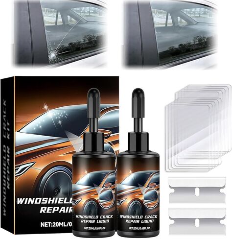 2Set Windshield Crack Repair Kit, New Upgrade Glass Repair Liquid Glue for Car Window, Windshield Chip Repair Kit, Glass Chip Repair Kit, Auto Windshield Chip Repair Kit for All Crack Types in Kuwait