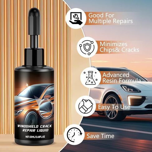 2Set Windshield Crack Repair Kit, New Upgrade Glass Repair Liquid Glue for Car Window, Windshield Chip Repair Kit, Glass Chip Repair Kit, Auto Windshield Chip Repair Kit for All Crack Types in Kuwait