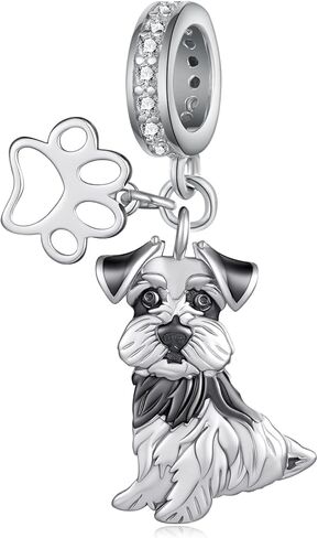 Schnauzer Charm 925 Sterling Silver Schnauzer Gifts Cute Animal Jewelry Gifts for Women in Saudi Arabia